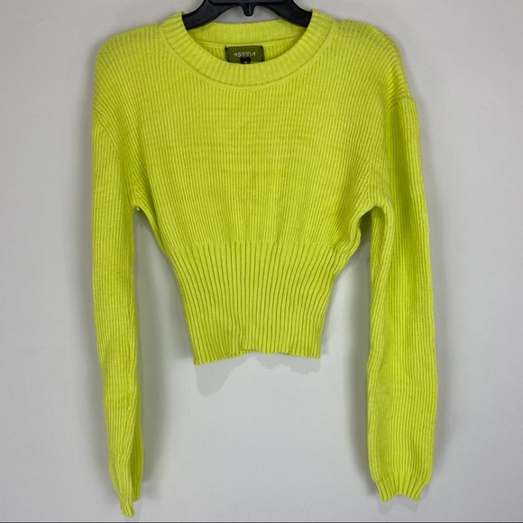 4SI3NNA Ribbed Crop Crewneck Sweater - Picture 5 of 9